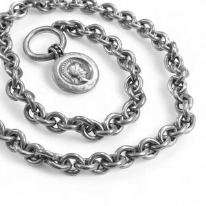 Handmade Athena/Spartan 7.8 mm Sterling 925 Chain Necklace Amethyst Toggle 18 in